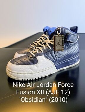 Nike Air Jordan Force Fusion XII (AJF 12) "Obsidian" (2010) M8/W9.5 EUC